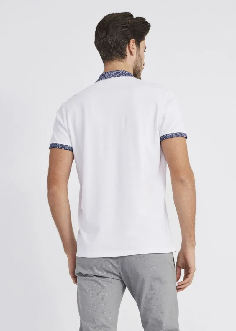T-shirt polo con bordi stampati