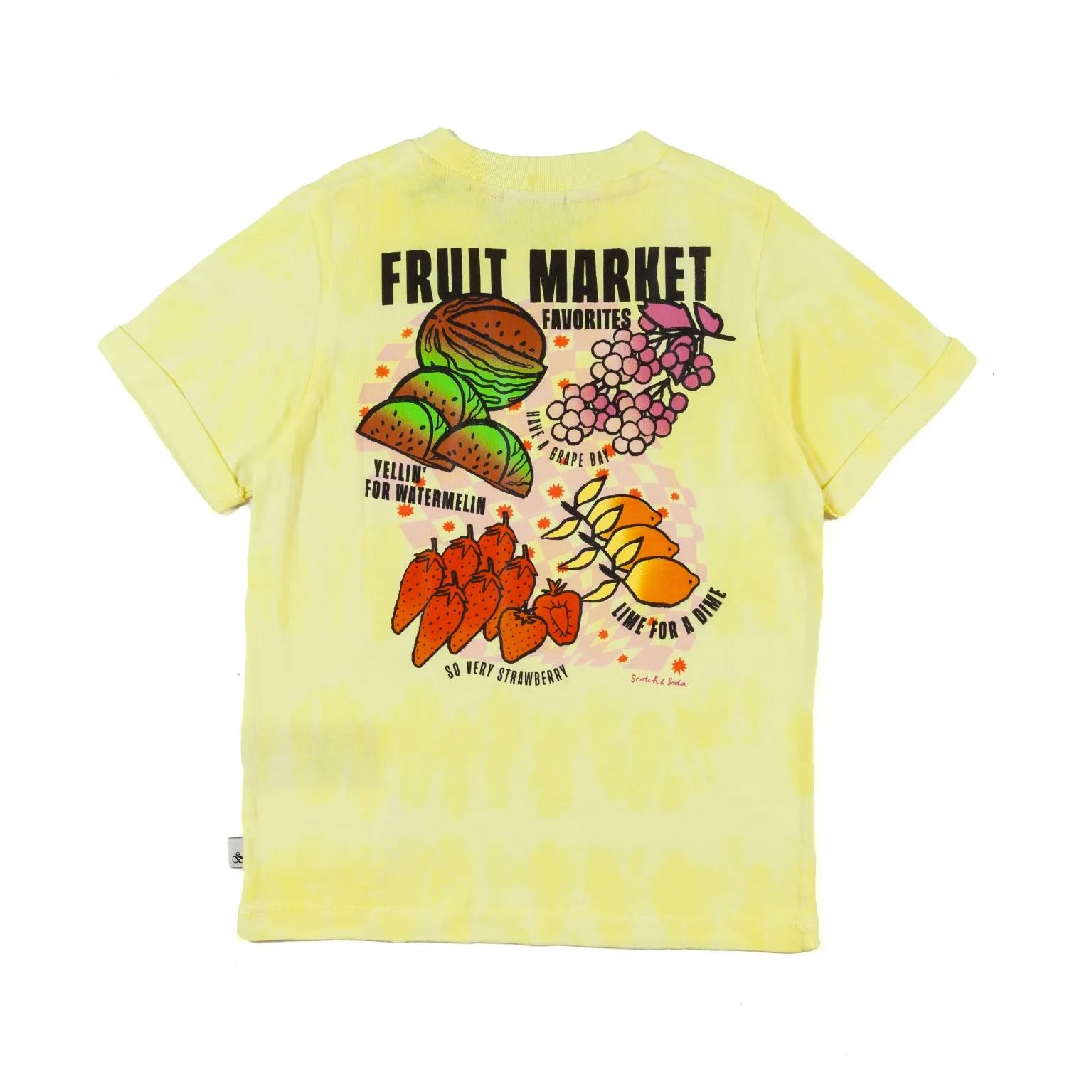 T-Shirt Unisex Gialla Con Stampa Multicolor