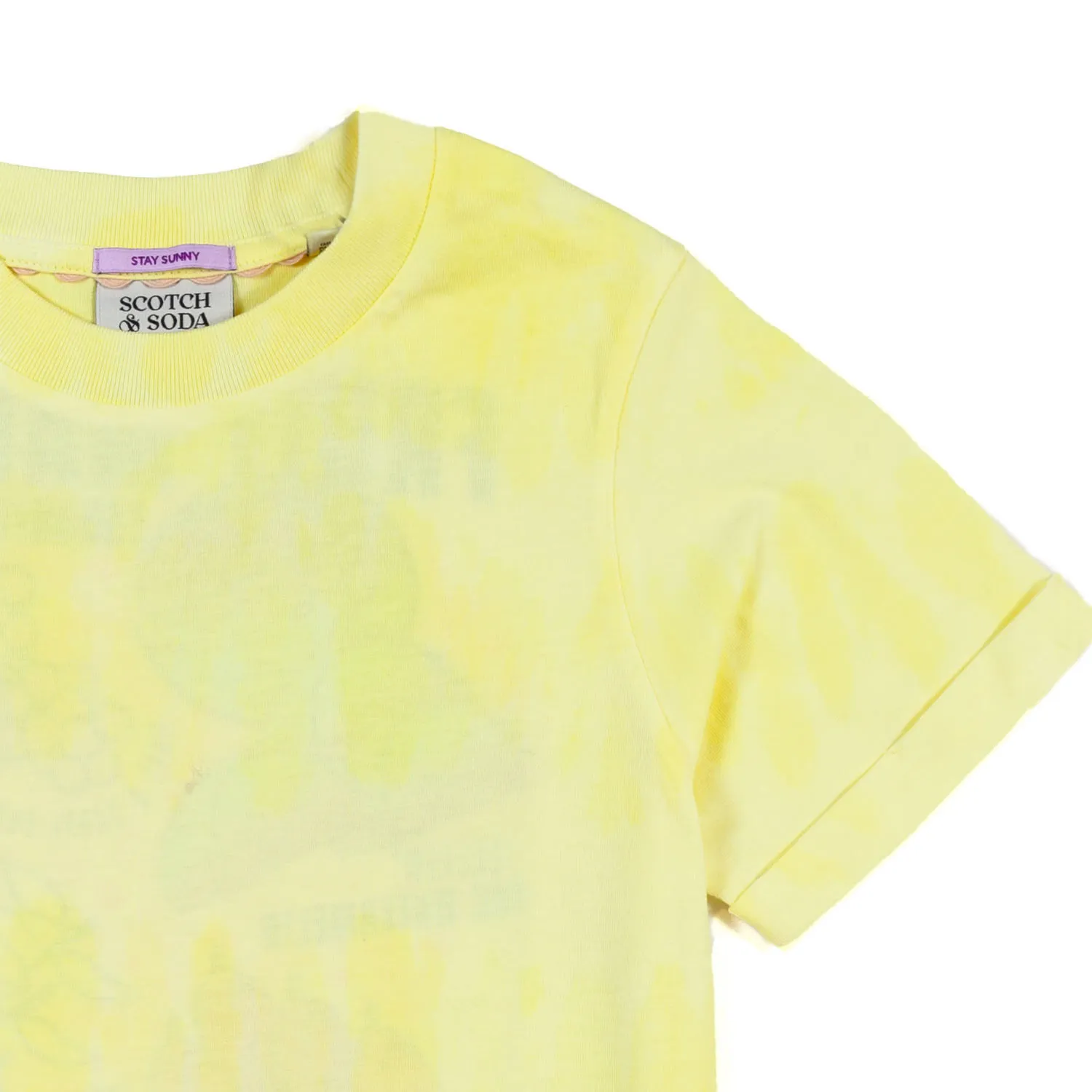 T-Shirt Unisex Gialla Con Stampa Multicolor