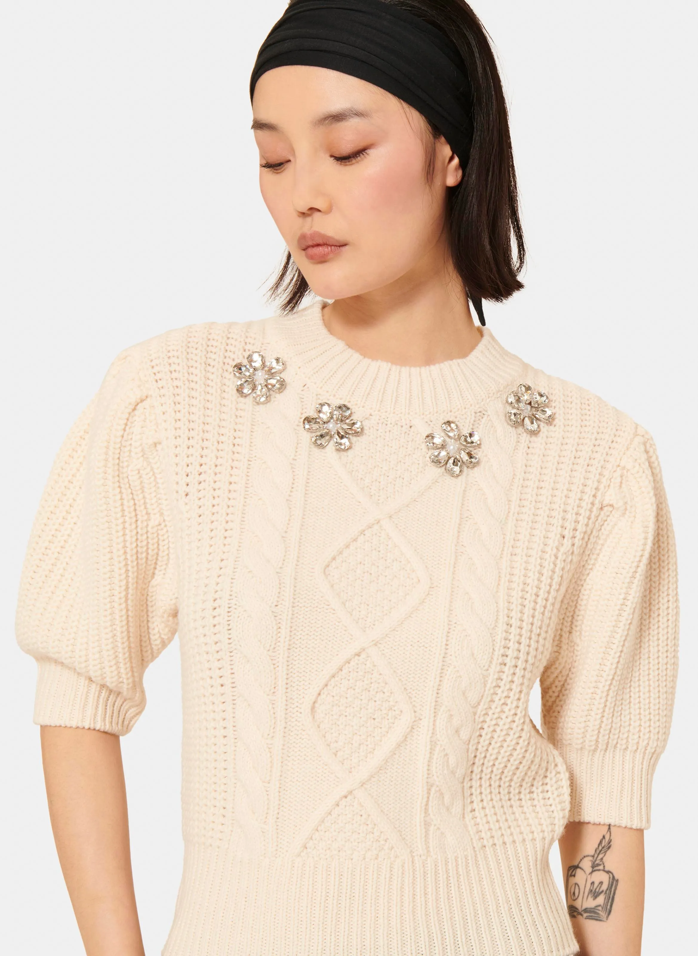  TARA JARMON   PSYCHE - Maglione a girocollo in lana | Beige