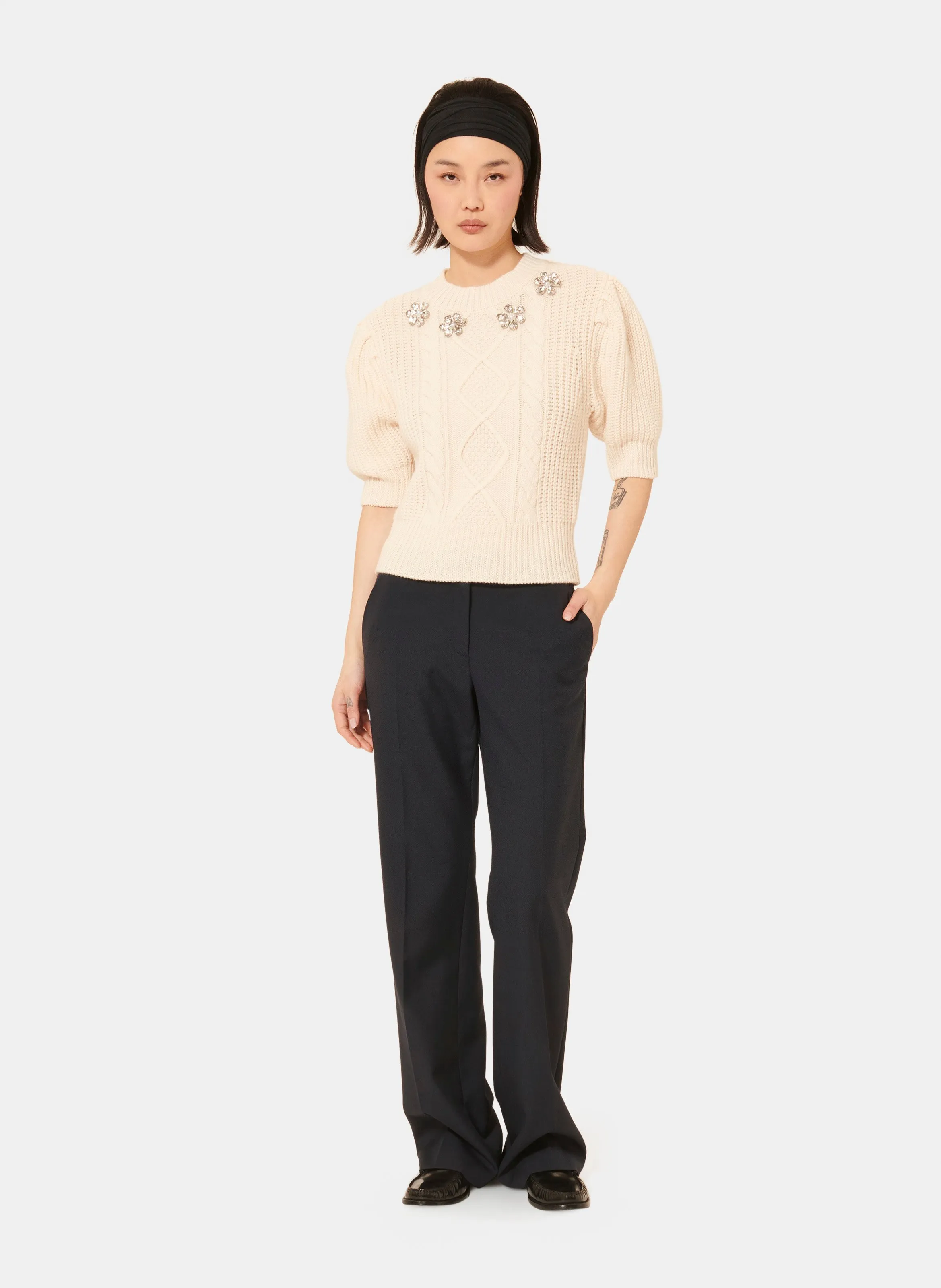  TARA JARMON   PSYCHE - Maglione a girocollo in lana | Beige