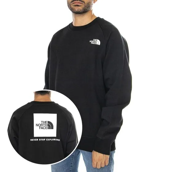 The North Face M Raglan Redbox Crew TNF Black - Felpa Girocollo Uomo Nera    