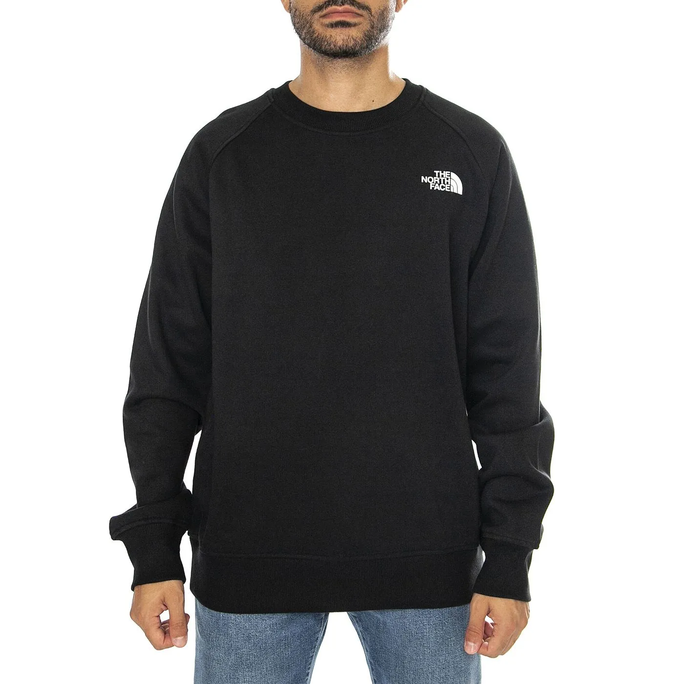 The North Face M Raglan Redbox Crew TNF Black - Felpa Girocollo Uomo Nera    