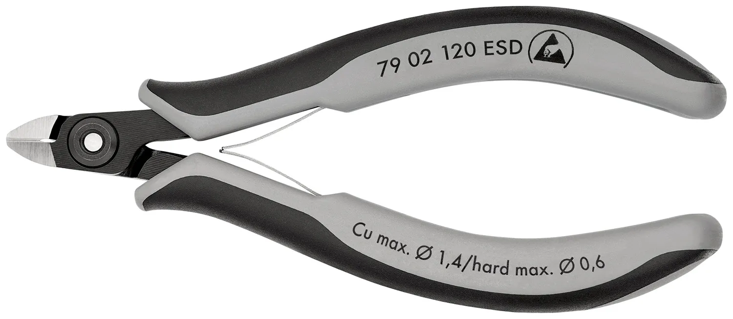 Tronchese laterale di precisione Knipex in Acciaio cromato con cuscinetti a sfere, L. 120 mm, capacità di taglio max