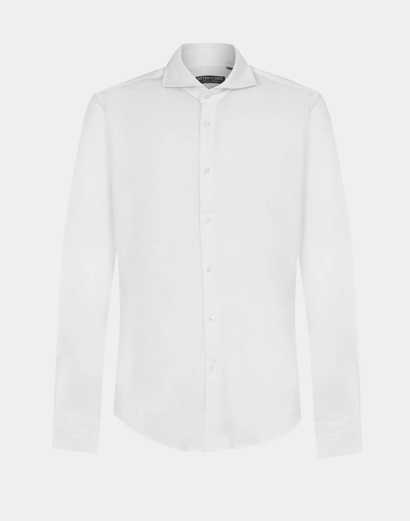 White Super Slim Fit Cotton Stretch Jersey Shirt